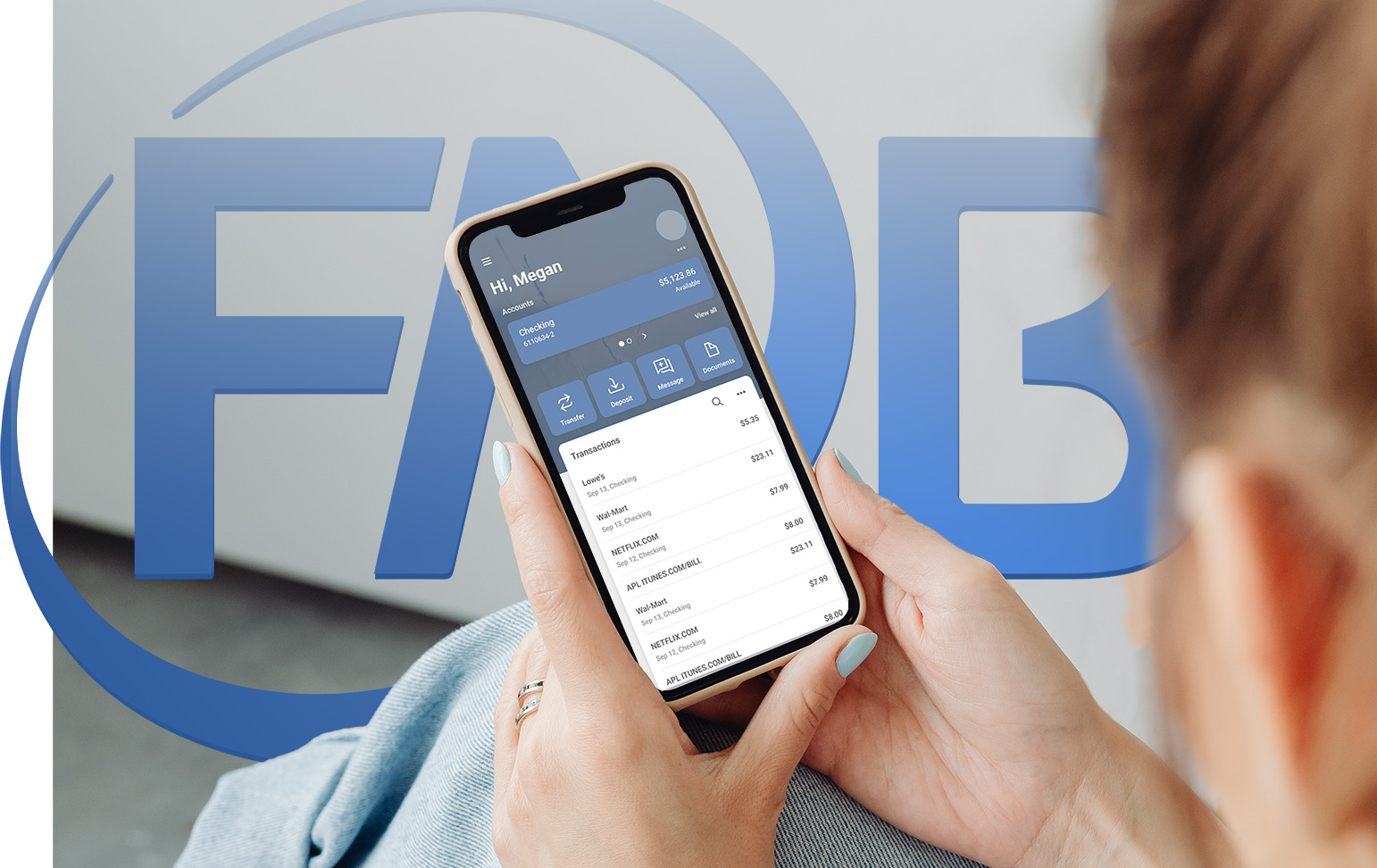 FNB Header example of FNB Banking app